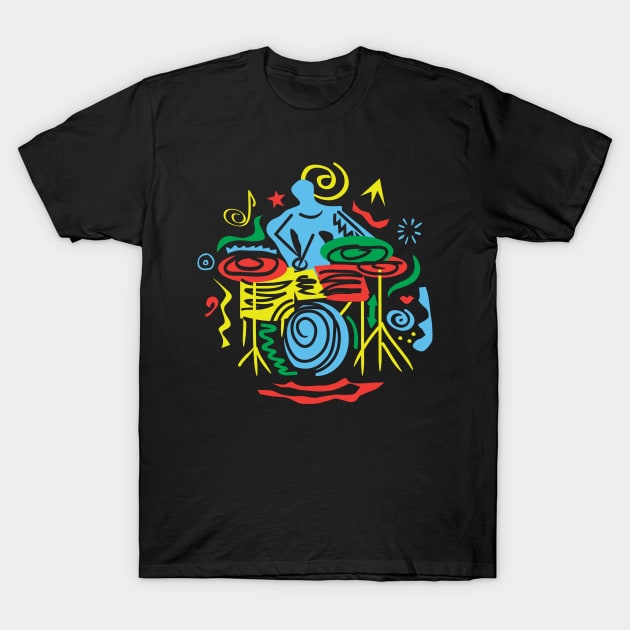 Modern Stylish Drummer T-Shirt by jazzworldquest